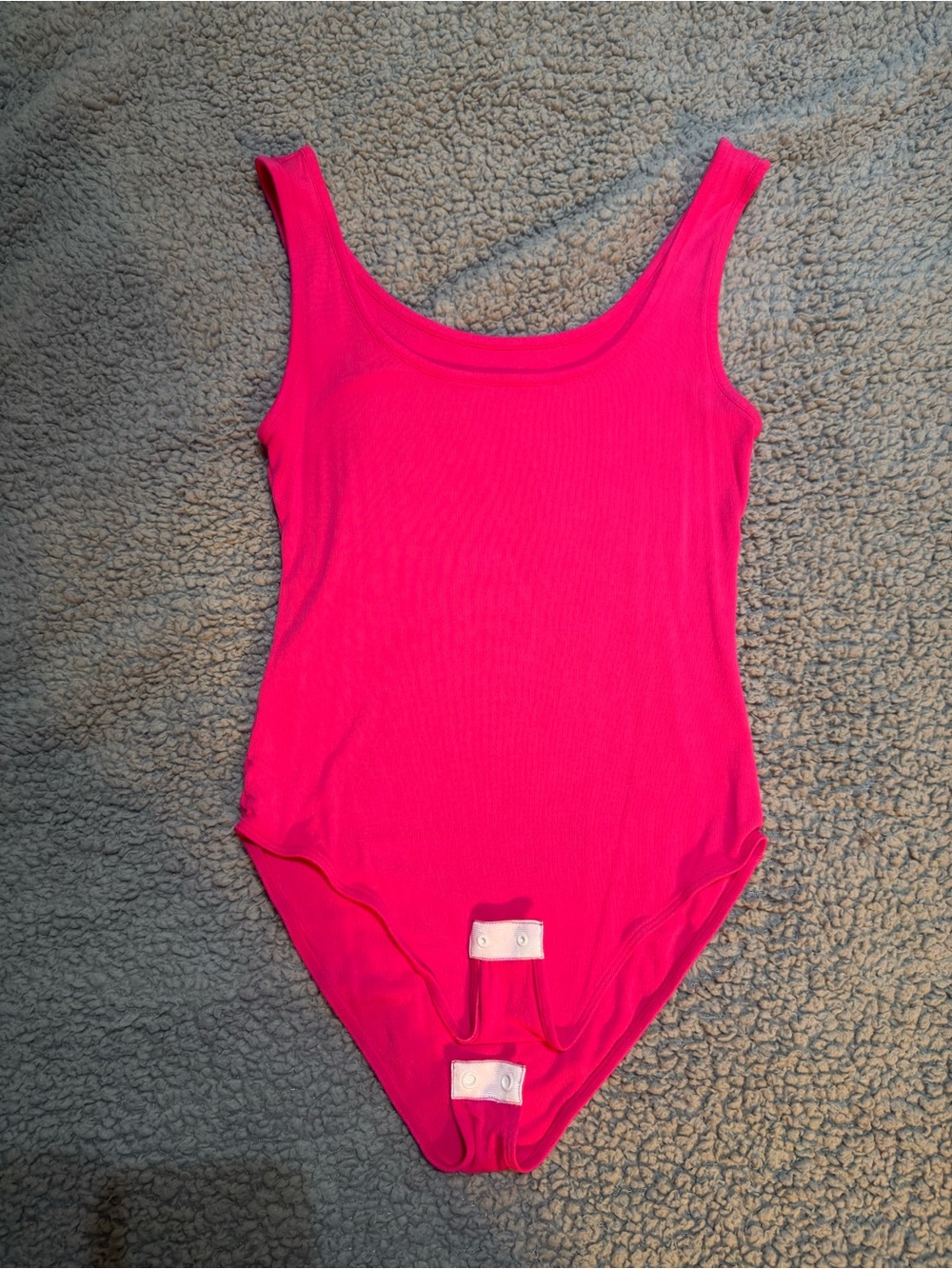 Women's Hot Pink Ribbed Tank Bodysuit